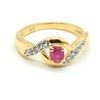 Image 1 : $160 Gold plated Sil Ruby White Topaz(0.45ct) Ring