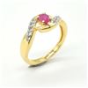 Image 3 : $160 Gold plated Sil Ruby White Topaz(0.45ct) Ring