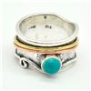 Image 1 : $200 2toned Sil Turquoise(0.7ct) Ring