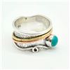Image 2 : $200 2toned Sil Turquoise(0.7ct) Ring