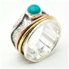 Image 3 : $200 2toned Sil Turquoise(0.7ct) Ring