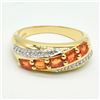 Image 1 : $200 Gold plated Sil Orange Sapphire White Topaz(1.9ct) Ring