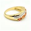 Image 2 : $200 Gold plated Sil Orange Sapphire White Topaz(1.9ct) Ring