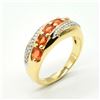 Image 3 : $200 Gold plated Sil Orange Sapphire White Topaz(1.9ct) Ring