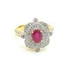 Image 1 : $180 Gold plated Sil Ruby White Topaz(1.45ct) Ring