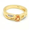 Image 1 : $180 Gold plated Sil Orange Sapphire White Topaz(0.9ct) Ring