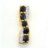 Image 1 : $100 Gold plated Sil Blue Sapphire White Topaz(0.9ct) Pendant