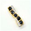 Image 2 : $100 Gold plated Sil Blue Sapphire White Topaz(0.9ct) Pendant