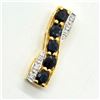 Image 3 : $100 Gold plated Sil Blue Sapphire White Topaz(0.9ct) Pendant