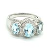 Image 1 : $260 Silver Blue Topaz White Topaz(2.25ct) Ring