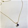 Image 3 : $240  14K Gold Filled Sapphire With Silver Gold Plated Chain 17" (1ct) Necklace