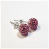 Image 2 : Silver Pink Crystal Earrings