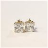 Image 1 : $200 9K  Princess Cut Cz  Earrings