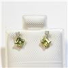 Image 1 : $400 10K  Peridot(0.4ct) Diamond(0.06ct) Earrings