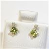 Image 3 : $400 10K  Peridot(0.4ct) Diamond(0.06ct) Earrings