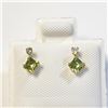 Image 1 : $400 10K  Peridot(0.4ct) Diamond(0.06ct) Earrings