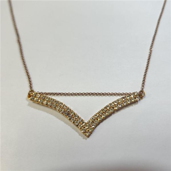 $160 Silver Gold Plated Chain  With Fashion Pendant With Cz Necklace