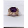 Image 1 : Ladies Round Cut Cabochon 7.35 Carat Ring set oin .925 silver gold plate with certificate value $160