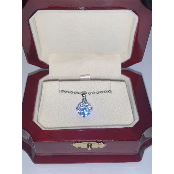 Ladies Single 1.0 Carat Brilliant Cut Solitaire Pendant & Chain Set