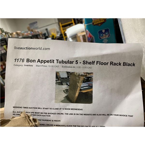 1176 Bon Appetit Tubular 5 - Shelf Floor Rack Black