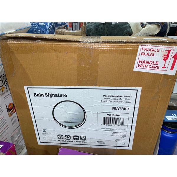 Bain Signature Decorative Metal Mirror Beatrice 23x23x4 box size