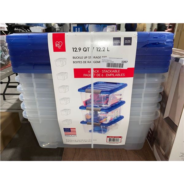 Iris Buckle Up Storage Set 12.2L 6 pack Stackable