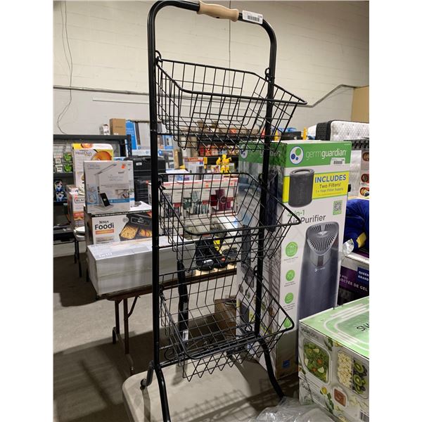 3 Tier Black Removable Wire Mesh Storage Unit