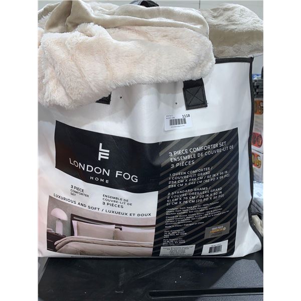 London Fog Home 3 piece Comforter Set Queen Size