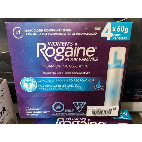 Women's Rogaine for Hair Regrowth Foam 5 % 4 x 60g per box