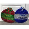 Image 2 : Holiday Living Hanging Christmas Ornament 18" 2 colors per Case of 24 (Merry Christmas and Happy Hol