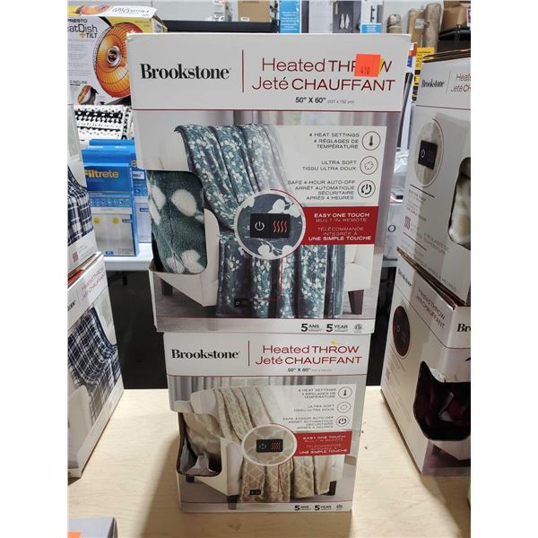 Lot of 2 Brookstone Heated Throws
