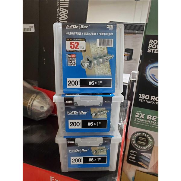 Wall Driller Hollow Wall Anchors 3x200 Pc