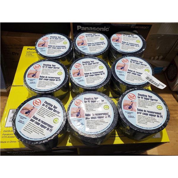 Tuck Tape Sheathing Tape for Vapor Barrier - Lot of 9 Rolls