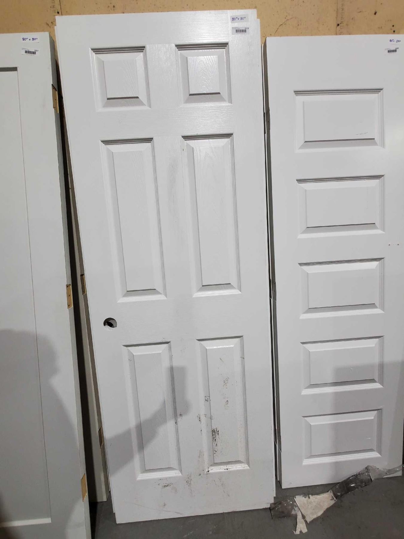 80X30 Interior Door White Interior Door with Pre-drilled Handle Hole 80x30" - Door has some