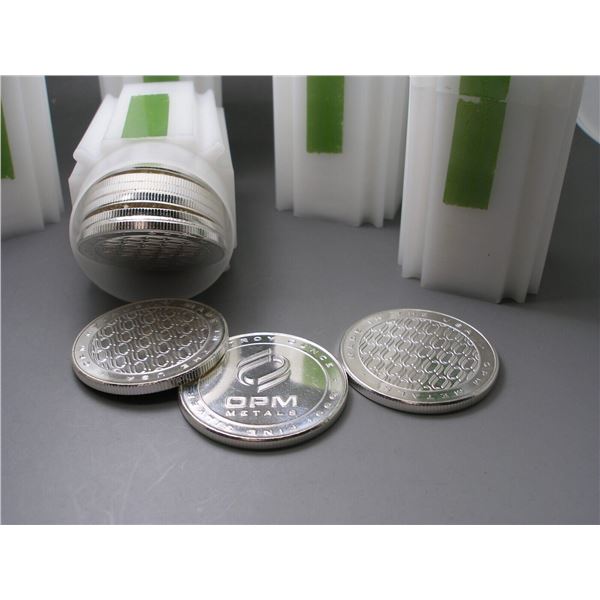 10 Roll Ohio Precious Metals .999 Fine Silver 1 Troy Ounce OPM Round 1 Oz Coin