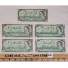 LOT OF 5 - 1967 CDN $1 BILLS - NO SERIAL #s 