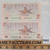 Image 2 : LOT OF 2 - 1986 CANADIAN $2 SEQUENTIAL BANKNOTES 