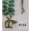 Image 2 : GREEN STONE NECKLACE W/ CARVED BEAR PENDANT