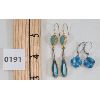 Image 1 : LOT OF 2 - GREEN STONE EARRINGS & BLUE STONE EARRINGS - LONGEST AT 2.5 INCHES