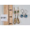 Image 2 : LOT OF 2 - GREEN STONE EARRINGS & BLUE STONE EARRINGS - LONGEST AT 2.5 INCHES