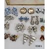 Image 2 : JOB LOT - MISC COSTUME EARRINGS W/ GLASS CASE - CLIP ONS 