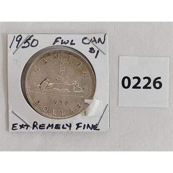 1950 CANADIAN SILVER DOLLAR - FULL WATER LINES 