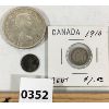 Image 2 : LOT OF 3 - 1957 CANADIAN SILVER DOLLAR AND 2x 5 CENT PIECES