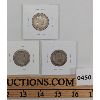 Image 2 : LOT OF 3 - 1907 & 1909/10 CANADA 25 CENT PCS