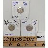 Image 1 : LOT OF 3 - 1888, 1890 & 1893 CANADA 5 CENT SILVER PCS