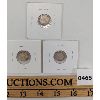 Image 2 : LOT OF 3 - 1888, 1890 & 1893 CANADA 5 CENT SILVER PCS