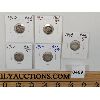 Image 1 : LOT OF 5 - 1909-1913 CANADA 5 CENT SILVER PCS