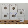 Image 1 : LOT OF 5 - 1909-1913 CANADA 5 CENT SILVER PCS