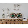 Image 1 : LOT OF 3 - CLIP ON AND DANGLE JEWELED EARRINGS 