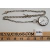 Image 1 : STERLING SILVER POCKET WATCH W/ CHAIN AND KEY